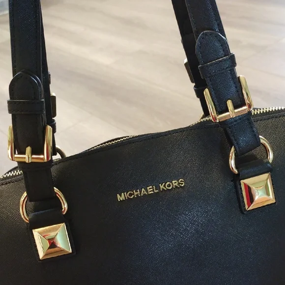 Michael Kors Black Tote with Gold Accents - Picture 5 of 17